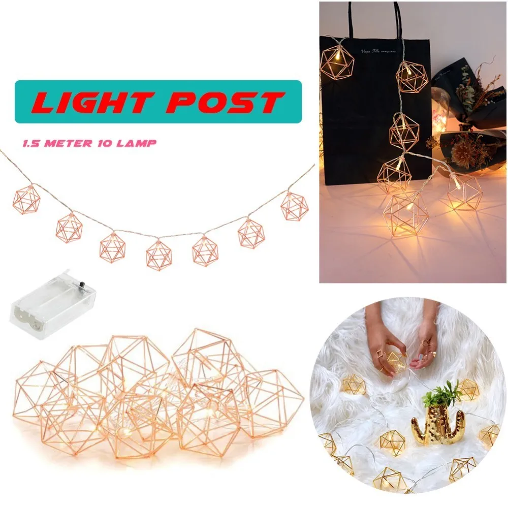 Rose Gold LED Strings Outdoor Light String Balcony Hanging Lamps Bedroom Wedding Party Decorate Bevelled Hexagon Shaped Lantern
Rose Gold LED Strings Outdoor Light String Balcony Hanging Lamps Bedroom Wedding Party Decorate Bevelled Hexagon Shaped Lantern