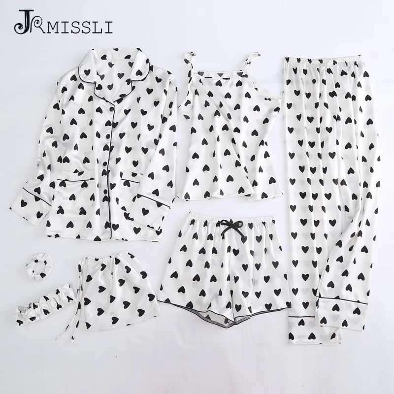JRMISSLI 7 шт. Шелковая пижама Mujer Ночной костюм пижама Для женщин пижамный комплект пижам для мальчиков пижама с принтом «любящее сердце»; Детск...
JRMISSLI 7 шт. Шелковая пижама Mujer Ночной костюм пижама Для женщин пижамный комплект пижам для мальчиков пижама с принтом «любящее сердце»; Детск...