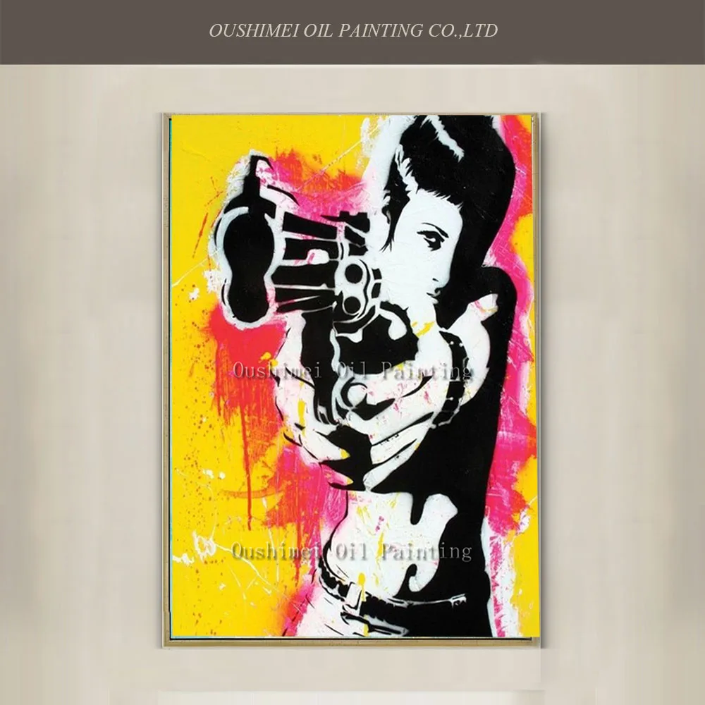 New Hand Painted Canvas Portrait Oil Painting Cool Women Sharpshooter Acrylic Paintings Hang Pictures For Living Room Decor
New Hand Painted Canvas Portrait Oil Painting Cool Women Sharpshooter Acrylic Paintings Hang Pictures For Living Room Decor