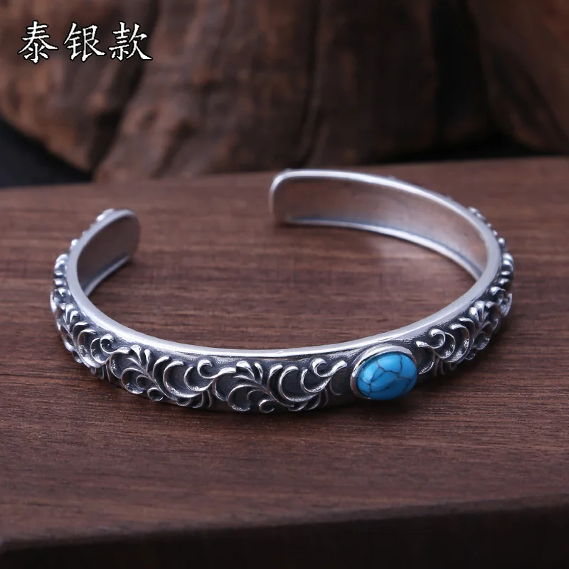 Wholesale S925 Sterling Silver Jewelry Retro Thai Fashion Popular Eternal Vine Male And Female Gift Bracelet Homme | Украшения и
