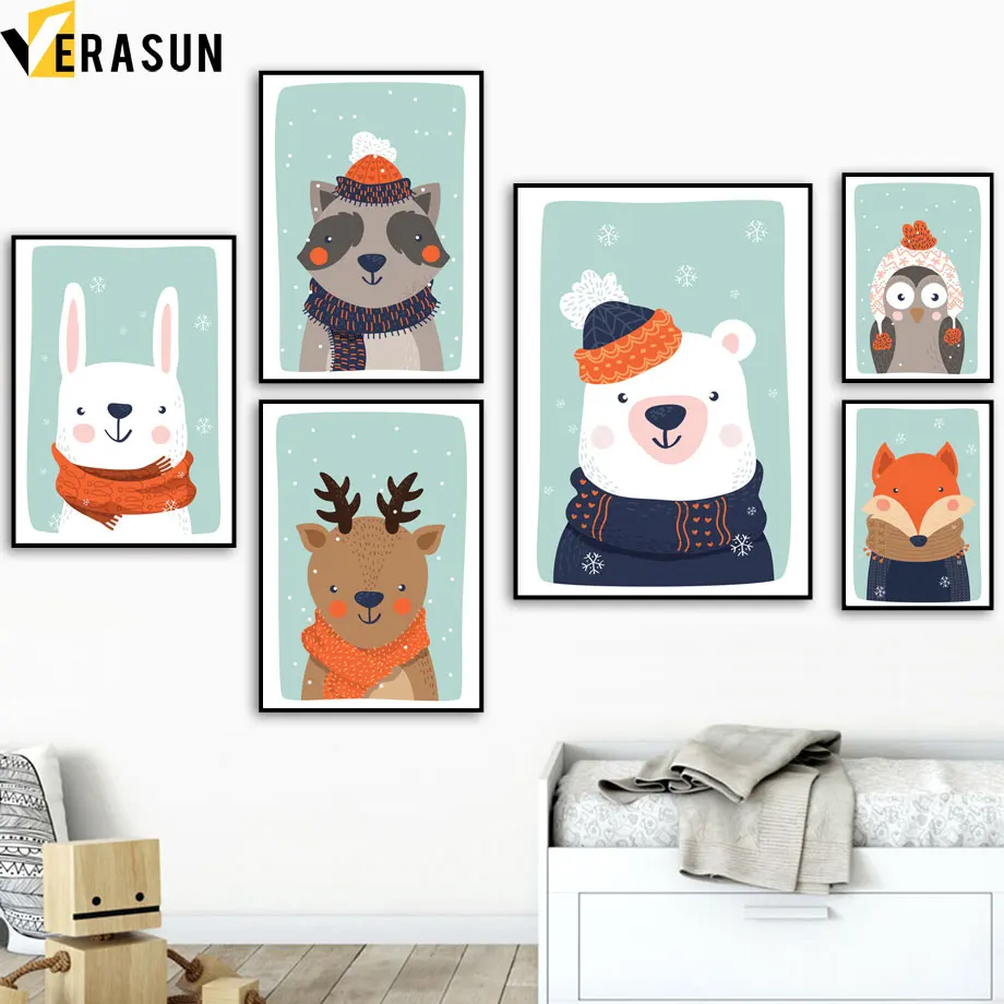 Cartoon Animals Bear Deer Fox Owl Rabbit Nordic Posters And Prints Wall Art Canvas Painting Wall Pictures Baby Kids Room Decor
Cartoon Animals Bear Deer Fox Owl Rabbit Nordic Posters And Prints Wall Art Canvas Painting Wall Pictures Baby Kids Room Decor