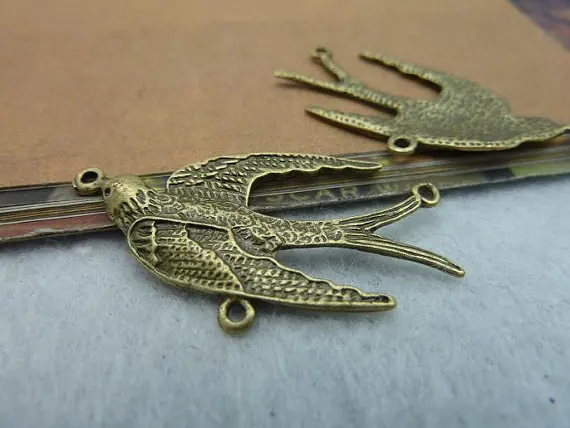 10 шт Античная птица из бронзы соединители DIY ювелирных изделий|connector love|connector
