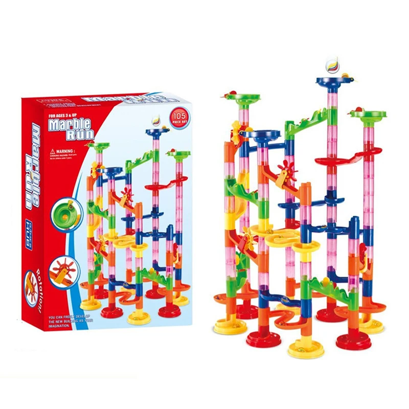 105 Pcs/Box Children DIY Construction Marble Race Run Maze Balls Pipeline Type Track Building Blocks Educational Toys for Kids
105 Pcs/Box Children DIY Construction Marble Race Run Maze Balls Pipeline Type Track Building Blocks Educational Toys for Kids