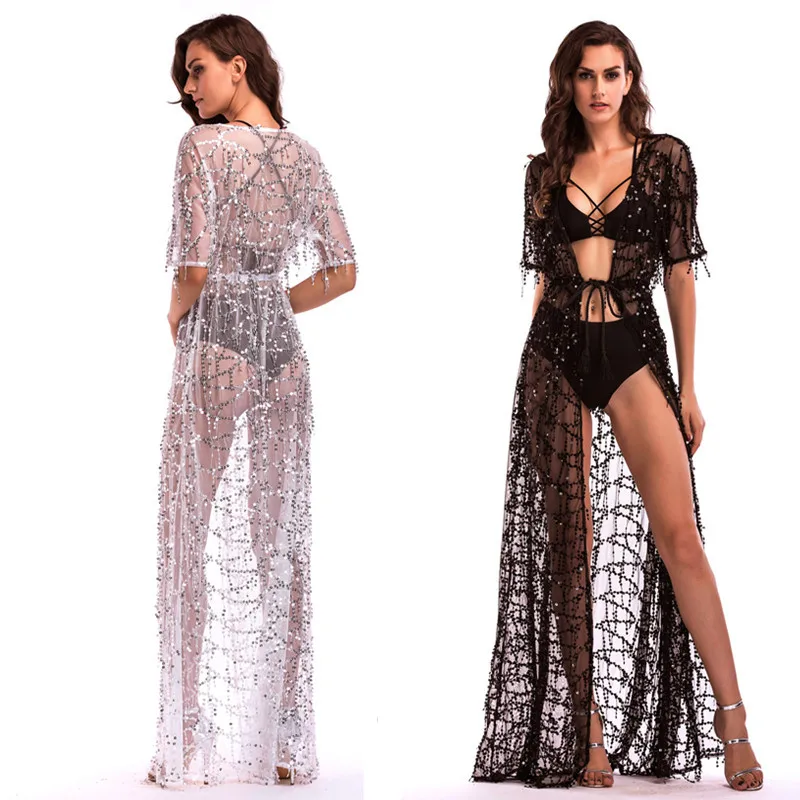 S2017 Sexy Lingerie Hot Black White Erotic Short-Sleeved Perspective Sequins Skirt Lace Long Maxi Dress Sexy Costumes For Woman
S2017 Sexy Lingerie Hot Black White Erotic Short-Sleeved Perspective Sequins Skirt Lace Long Maxi Dress Sexy Costumes For Woman