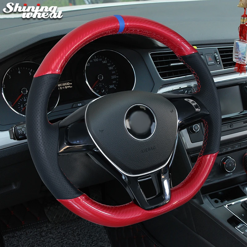 Shining wheat Red PU Carbon Fiber Leather Steering Wheel Cover for Volkswagen VW Tiguan Mk7 Golf 7 New Polo Jetta Passat B8
Shining wheat Red PU Carbon Fiber Leather Steering Wheel Cover for Volkswagen VW Tiguan Mk7 Golf 7 New Polo Jetta Passat B8