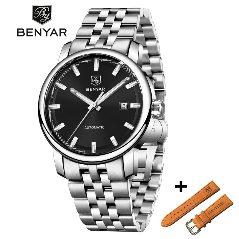 BENYAR Luxury Mens Watches Set Business Full steel Fashion Casual Waterproof Automatic Watch Men's Clock Relogio Masculino
BENYAR Luxury Mens Watches Set Business Full steel Fashion Casual Waterproof Automatic Watch Men's Clock Relogio Masculino