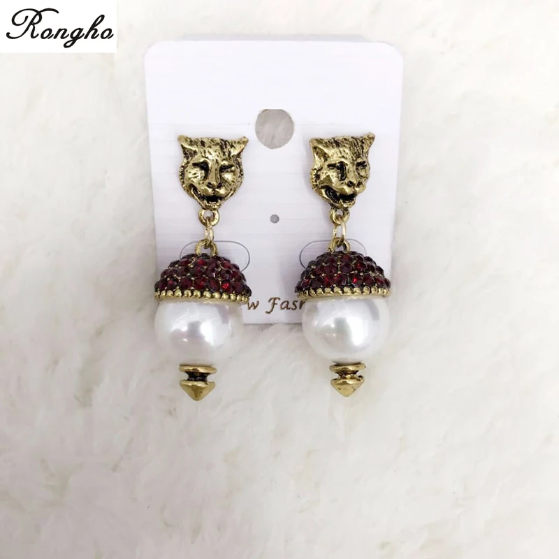 New Vintage Crystal Leopard Stud Earrings for Women Fashion jewelry Pearl earrings Pendant Antique gold brincos Female Bijoux
New Vintage Crystal Leopard Stud Earrings for Women Fashion jewelry Pearl earrings Pendant Antique gold brincos Female Bijoux