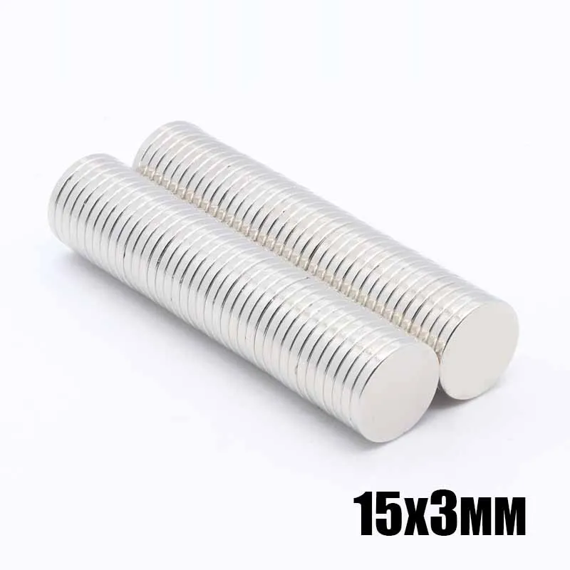 100Pcs 15x3 mm Neodymium Magnet Permanent N35 15mm x 3mm NdFeB Super Strong Powerful Magnetic Magnets Small Round Disc
100Pcs 15x3 mm Neodymium Magnet Permanent N35 15mm x 3mm NdFeB Super Strong Powerful Magnetic Magnets Small Round Disc
