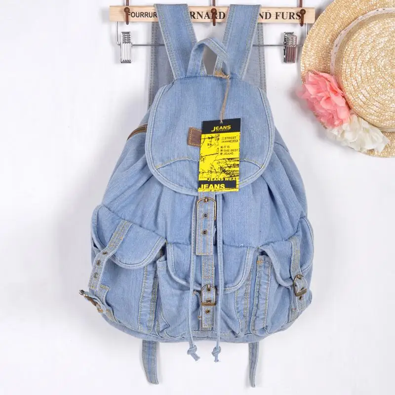 Classic Vintage Fashion 3 Pockets Denim Jean Women Backpacks Retro Style Backpack Bags Girls School Bags Travel Casual daypacks
Classic Vintage Fashion 3 Pockets Denim Jean Women Backpacks Retro Style Backpack Bags Girls School Bags Travel Casual daypacks