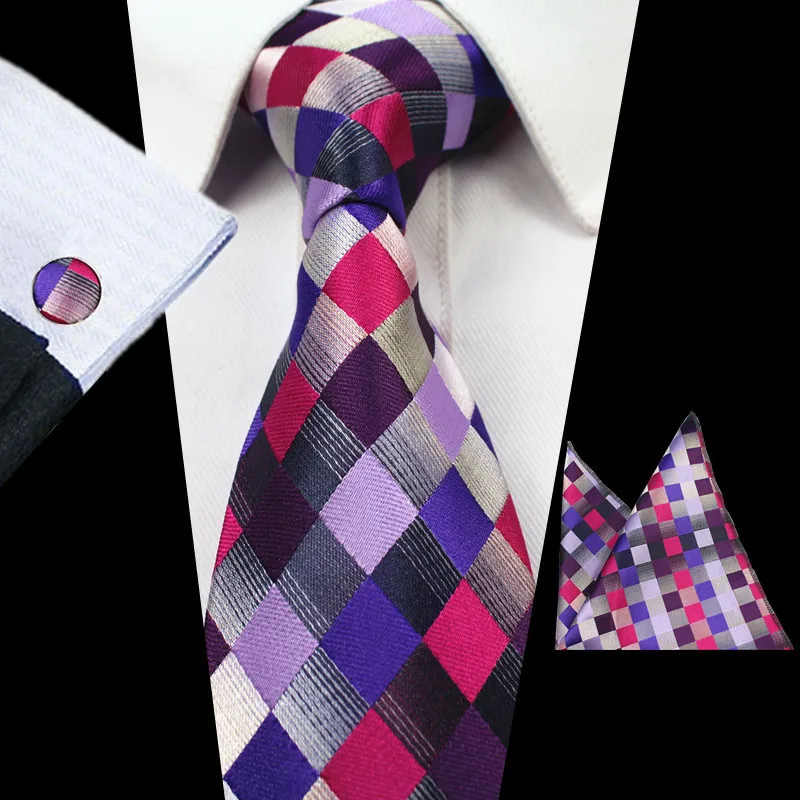 Polyester Plaid Neck Tie Set Mens Tie Hanky Cufflinks Gravatas Corbatas Ties for Wedding Christmas Party
Polyester Plaid Neck Tie Set Mens Tie Hanky Cufflinks Gravatas Corbatas Ties for Wedding Christmas Party