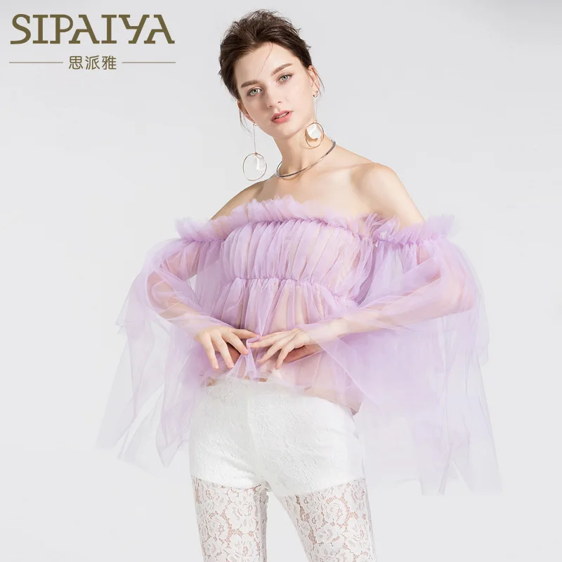 New shoulder sexy sweet dew shoulder white gauze fairy purple strapless shirts with the short paragraph coat female
New shoulder sexy sweet dew shoulder white gauze fairy purple strapless shirts with the short paragraph coat female