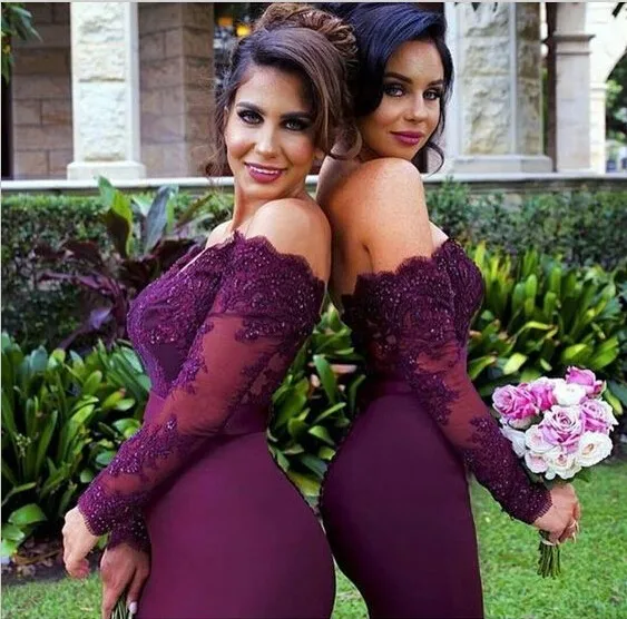 2019 Burgundy Bridesmaid Dresses Full Sleeve Chiffon Party Gown Mermaid Vestido Mae Da Noiva Formal Prom Gowns
2019 Burgundy Bridesmaid Dresses Full Sleeve Chiffon Party Gown Mermaid Vestido Mae Da Noiva Formal Prom Gowns