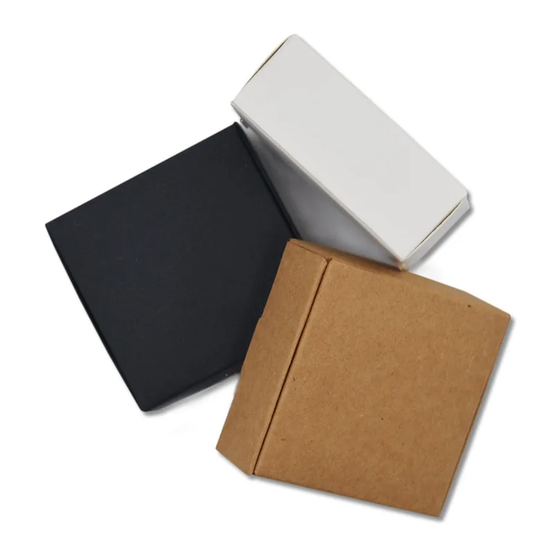 

30pcs Black kraft paper craft box small white black soap cardboard paper packing/package box paper candy gift soap packaging box