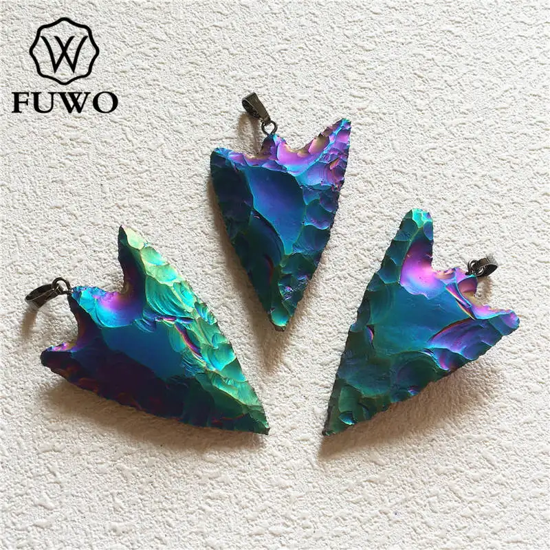 FUWO Fashion Titanium Agates Pendant With Black Gun Bail Trimmed Raw Quartz Jewelry Wholesale 5 pieces / lot PD222
FUWO Fashion Titanium Agates Pendant With Black Gun Bail Trimmed Raw Quartz Jewelry Wholesale 5 pieces / lot PD222