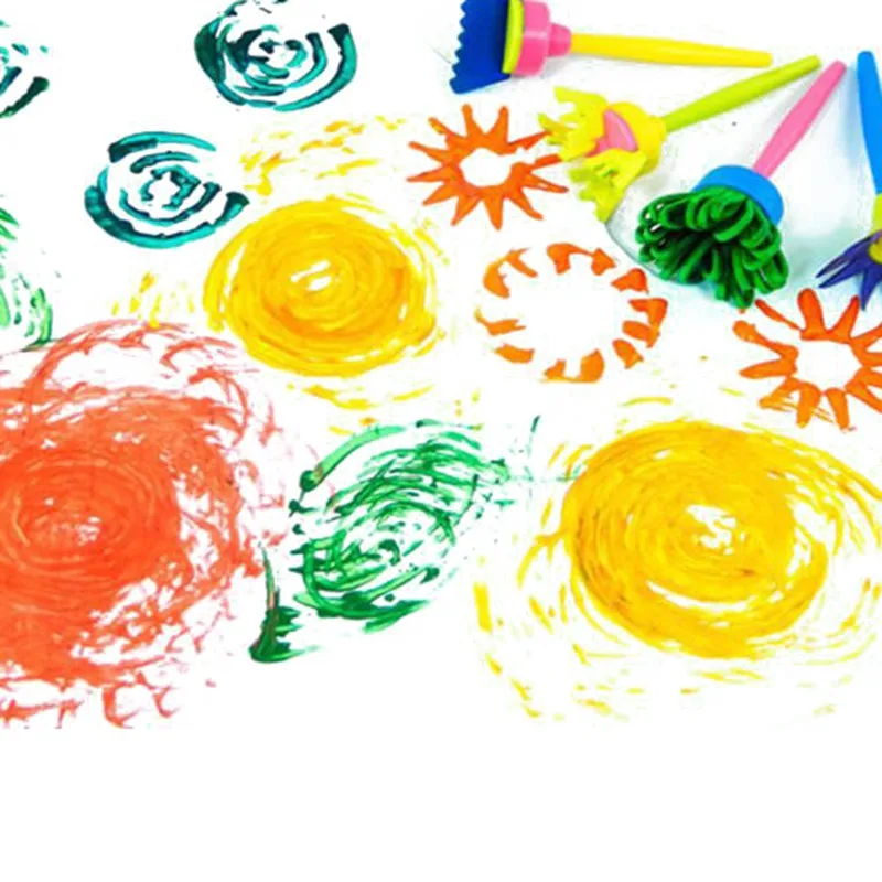 Набор детских игрушек для рисования DIY набор из губчатой щетки с цветочным