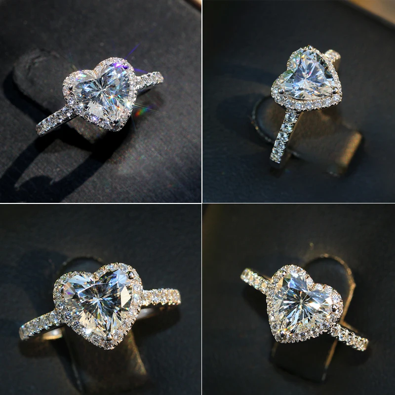 Роскошное женское кольцо с камнем из циркония симпатичное серебряное большим