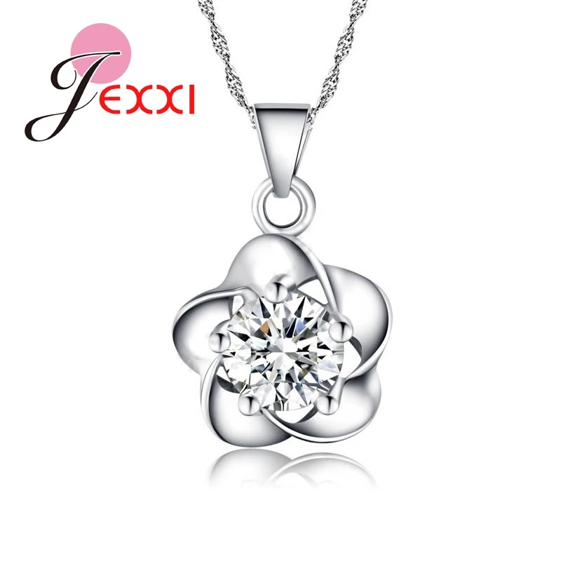 Luxury 925 Sterling Silver Women Pendant Necklaces Flower Shape Cubic Zirconia Chain Necklaces Valentine's Day Freebie Jewelry
Luxury 925 Sterling Silver Women Pendant Necklaces Flower Shape Cubic Zirconia Chain Necklaces Valentine's Day Freebie Jewelry