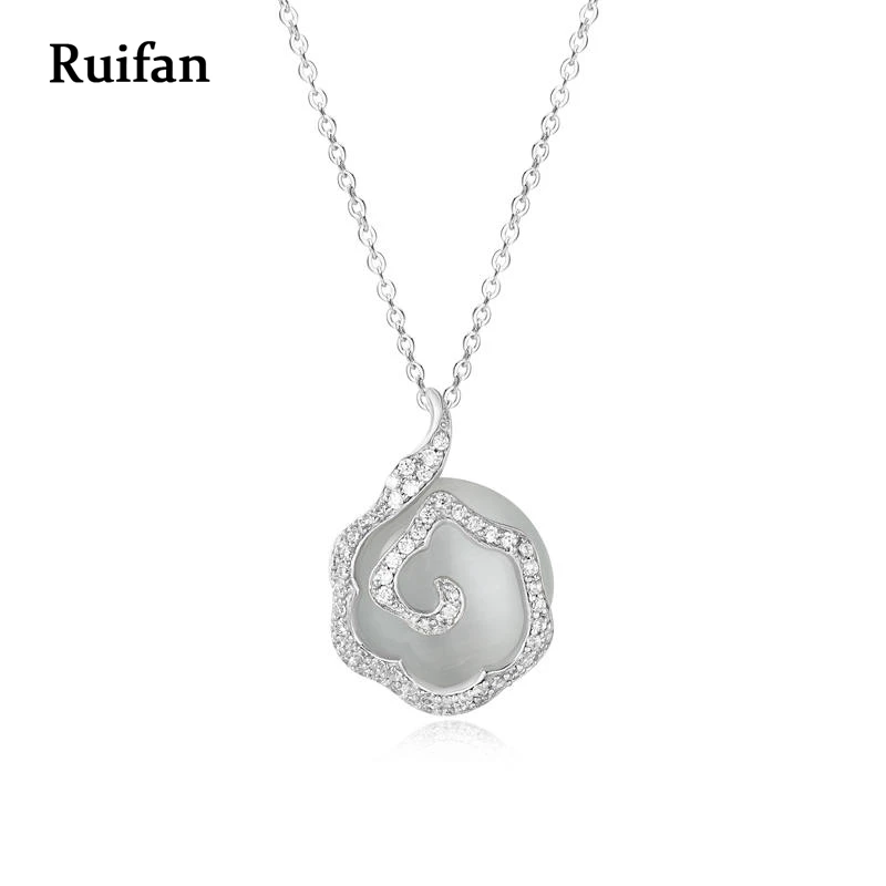 Ruifan Cubic Zircon Real 925 Sterling Silver Opal Pendant Necklace for Women Ladies Fine Jewelry Accessories YNC015
Ruifan Cubic Zircon Real 925 Sterling Silver Opal Pendant Necklace for Women Ladies Fine Jewelry Accessories YNC015