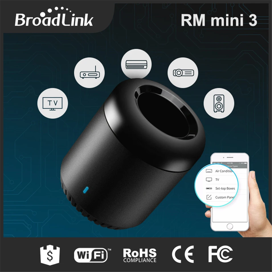 Broadlink RM Mini3, Black Bean, Wi-Fi + ИК Универсальный Интеллектуальный беспроводной пульт дистанционного управления, автоматизация умного дома, в продаж...
Broadlink RM Mini3, Black Bean, Wi-Fi + ИК Универсальный Интеллектуальный беспроводной пульт дистанционного управления, автоматизация умного дома, в продаж...