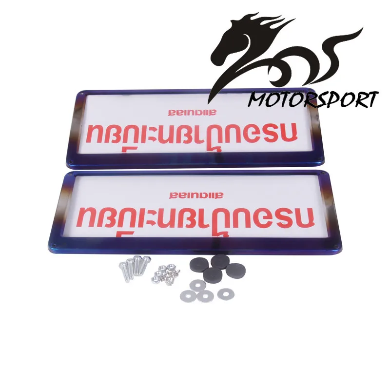 

2pcs/set Universal Neo Chrome Thailand license plate frame holder Stainless Steel Durable Rust Protection for Vehicles