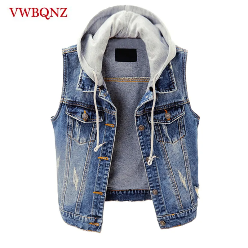 New Summer Hooded Short Denim Women's Vest 2017 Casual Slim Single Breasted Vintage Feminino Sleeveless Jeans Jackets Coat 4XL
New Summer Hooded Short Denim Women's Vest 2017 Casual Slim Single Breasted Vintage Feminino Sleeveless Jeans Jackets Coat 4XL
