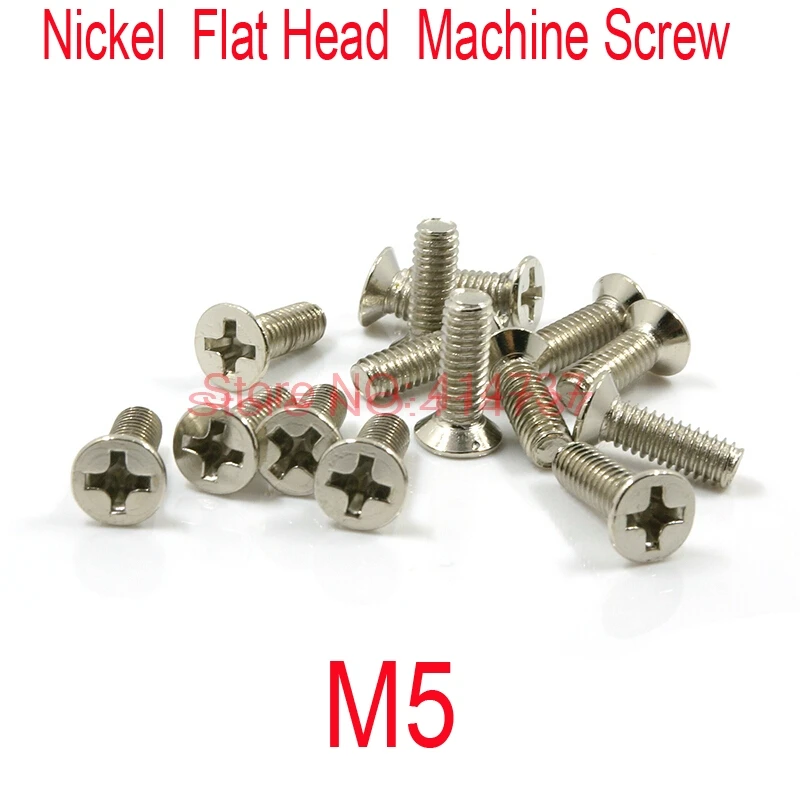 100pcs/lot M5*L DIN965 Nickel Machine Phillip Flat Head Cross Recessed Countersunk head Screw Length 8mm--30mm
100pcs/lot M5*L DIN965 Nickel Machine Phillip Flat Head Cross Recessed Countersunk head Screw Length 8mm--30mm