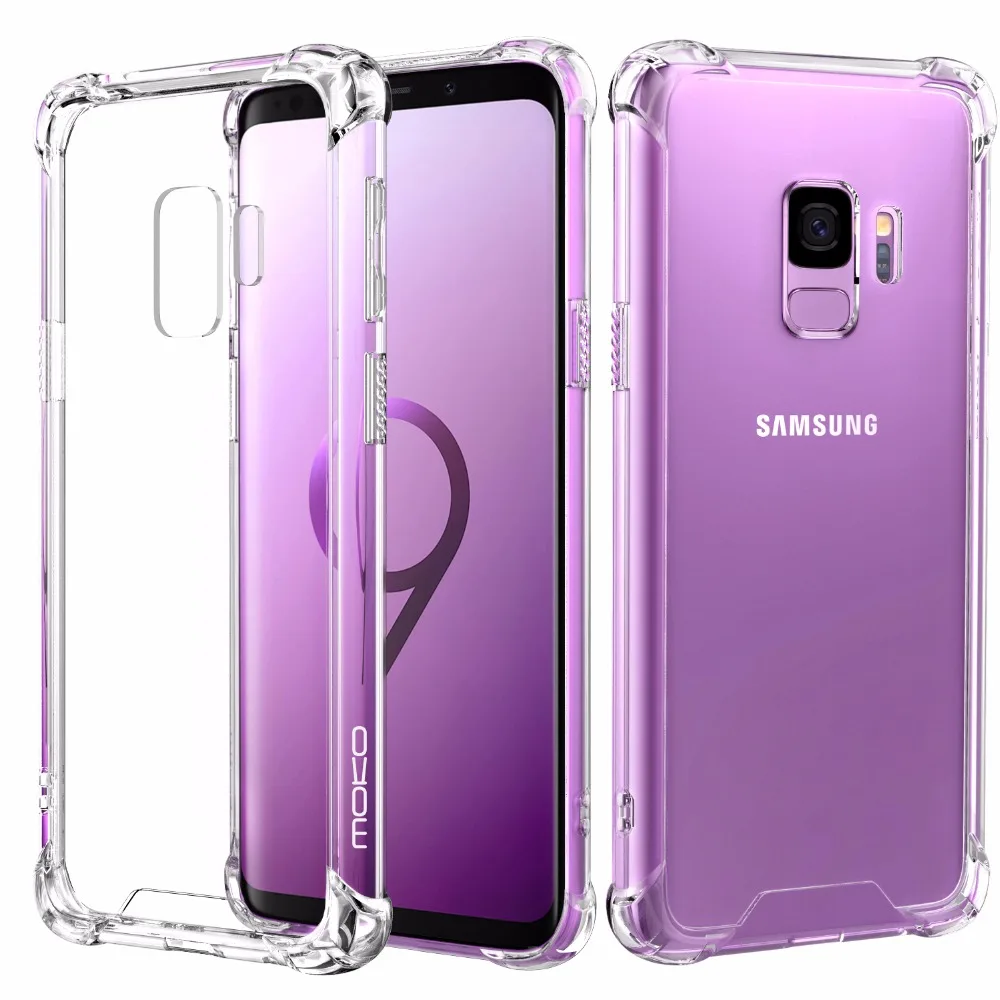 Кристально чистый чехол MoKo для Samsung Galaxy S9 усиленные углы ТПУ бампер Подушка
