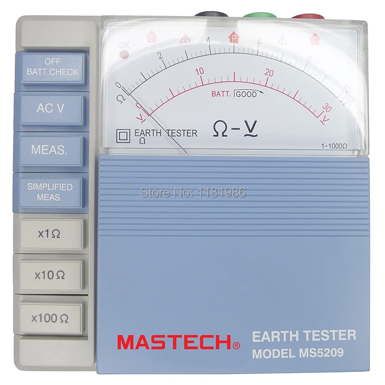Тестер сопротивления заземления MASTECH MS5209, с низким энергопотреблением, аналоговый измеритель сопротивления заземления, мегометр, от 10 Ом до 1000 Ом
Тестер сопротивления заземления MASTECH MS5209, с низким энергопотреблением, аналоговый измеритель сопротивления заземления, мегометр, от 10 Ом до 1000 Ом