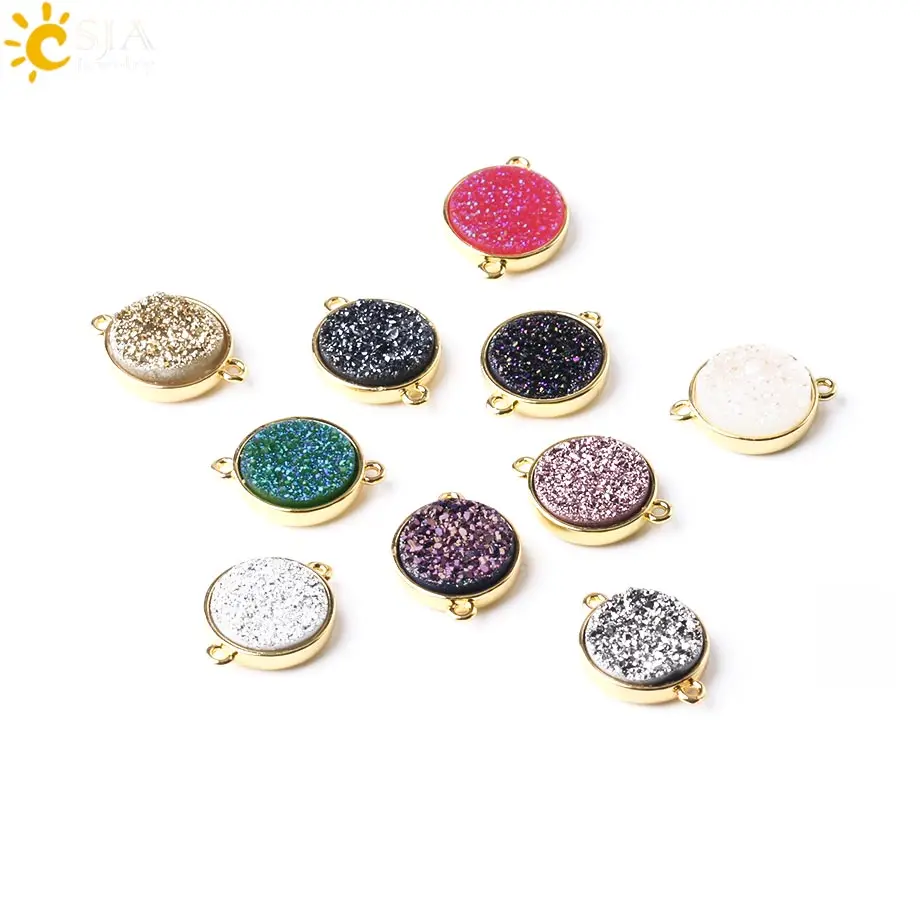 CSJA 1mm Hole Gold Color Connector for Jewelry Making Natural Crystal Druzy Druse Beads Bracelet Necklace Earring Findings S276
CSJA 1mm Hole Gold Color Connector for Jewelry Making Natural Crystal Druzy Druse Beads Bracelet Necklace Earring Findings S276