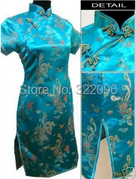 Shanghai Story new fashionable Qipao Dragon phoenix phenix print faux silk dress short cheongsam chinese dress Qipao Blue J4062 
Shanghai Story new fashionable Qipao Dragon phoenix phenix print faux silk dress short cheongsam chinese dress Qipao Blue J4062