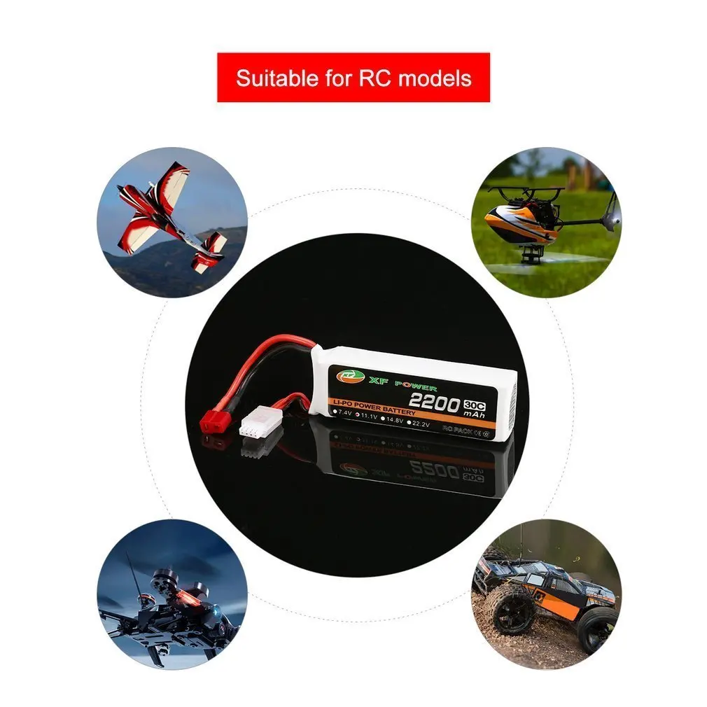 XF POWER 11.1V 2200mAh Batteries 30C 3S 3S1P Lipo Battery T Plug Rechargeable For RC FPV Racing Drone Helicopter Car Boat Model
XF POWER 11.1V 2200mAh Batteries 30C 3S 3S1P Lipo Battery T Plug Rechargeable For RC FPV Racing Drone Helicopter Car Boat Model