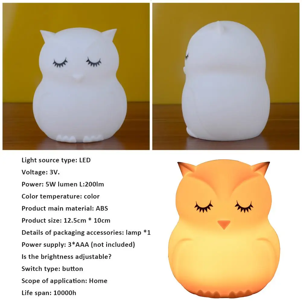 Lovely cartoon silicone baby LED night light children toy lights bedside night lamp gifts for kids changing
Lovely cartoon silicone baby LED night light children toy lights bedside night lamp gifts for kids changing