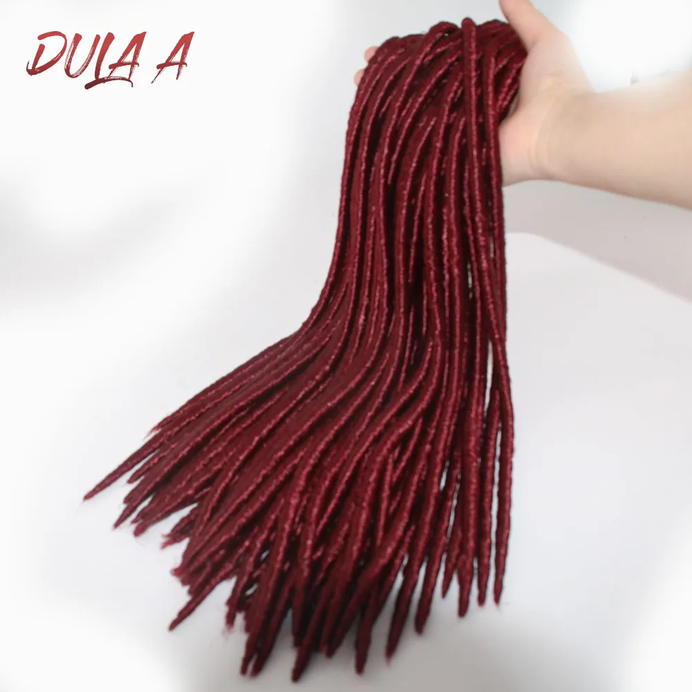 Dula A искусственные локоны плетеные крючком волосы 18 'པ пряди/упаковка