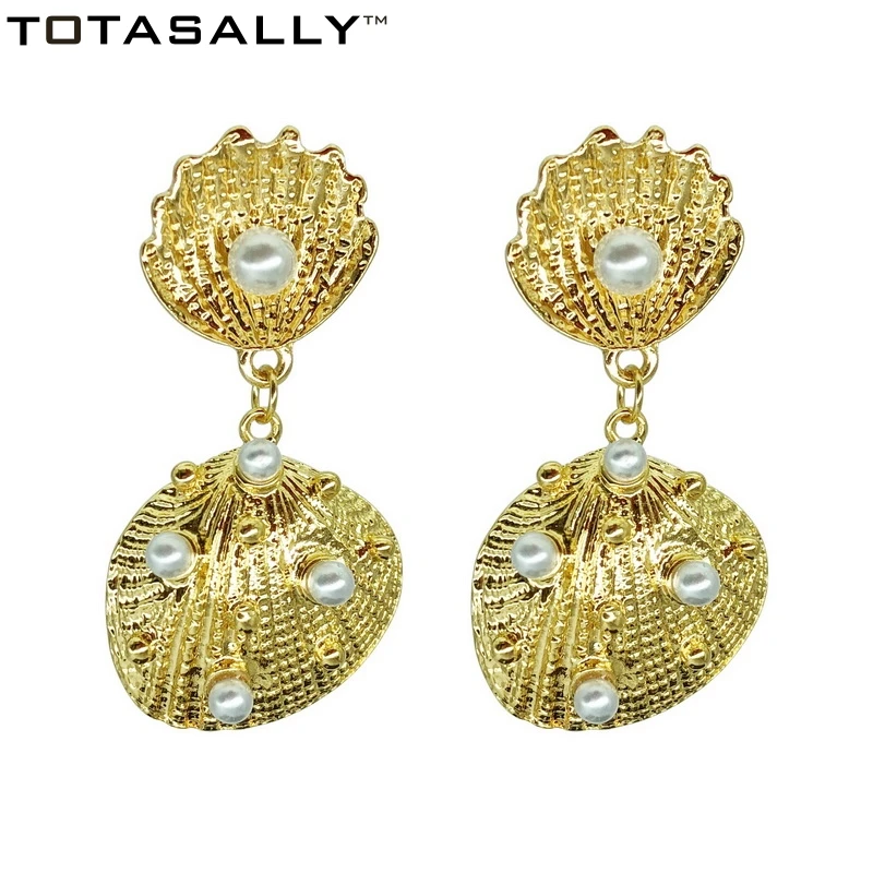TOTASALLY Seashell Earring Fashion Alloy Conches Simulated Pearl Shell Women Ocean Drop Earring Summer Beach Jewelry Collection
TOTASALLY Seashell Earring Fashion Alloy Conches Simulated Pearl Shell Women Ocean Drop Earring Summer Beach Jewelry Collection