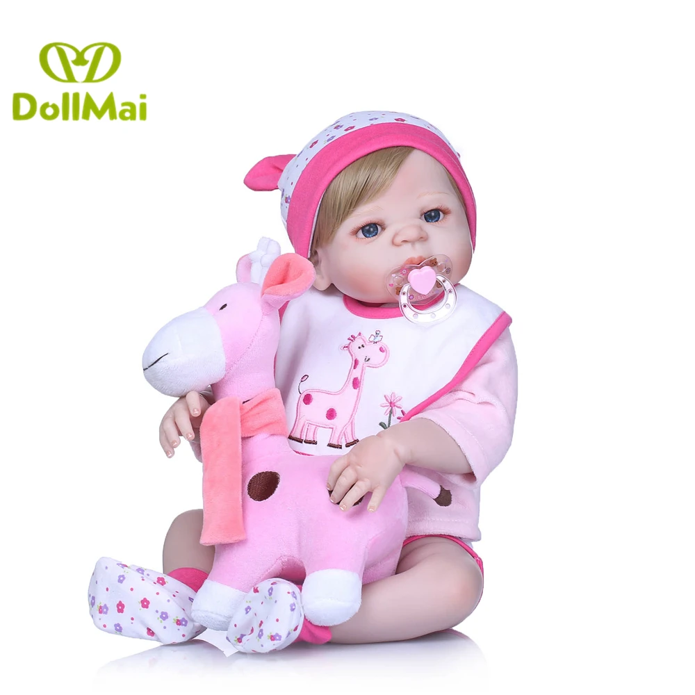 DollMai baby doll reborn 57cm Full silicone reborn baby dolls with giraffe Pacifier real babydoll girl Bebes reborn child gift
DollMai baby doll reborn 57cm Full silicone reborn baby dolls with giraffe Pacifier real babydoll girl Bebes reborn child gift