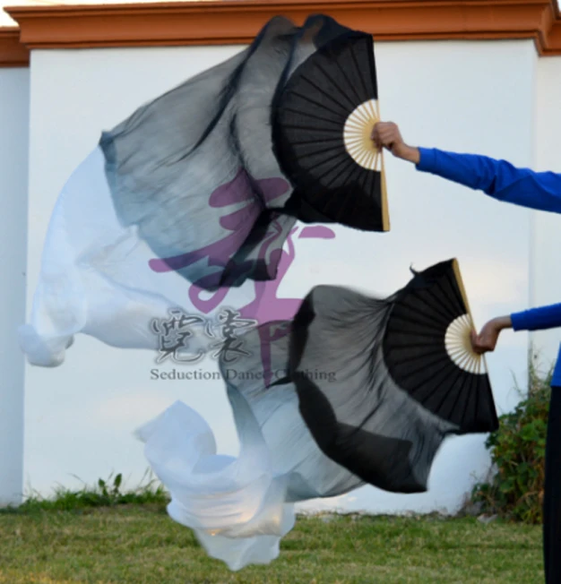 100% real silk female high quality Chinese 1 Pair of belly dancing fans Left hand+Right hand silk veils dance fans 180x90cm
100% real silk female high quality Chinese 1 Pair of belly dancing fans Left hand+Right hand silk veils dance fans 180x90cm