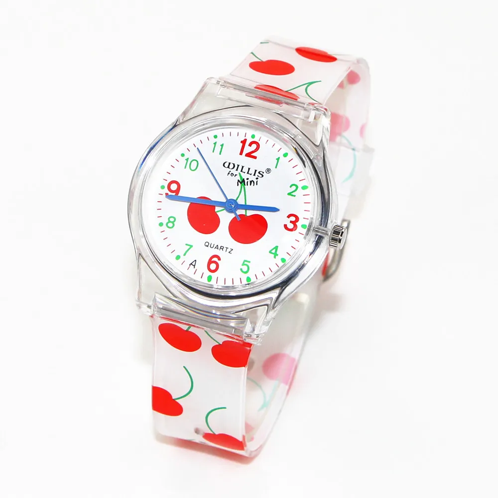 Новые дизайнерские кварцевые часы с вишневым узором для девочек под платье
