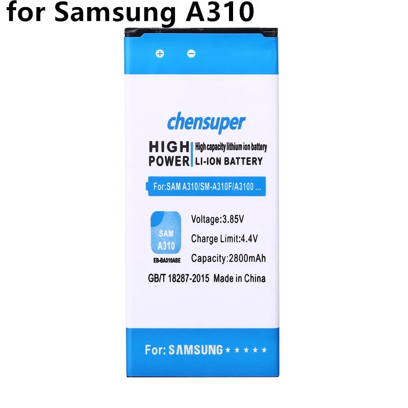 Chensuper Новое поступление 2019, аккумулятор 2800 мАч для Samsung A3 A310F, мобильный телефон, высокое качество
Chensuper Новое поступление 2019, аккумулятор 2800 мАч для Samsung A3 A310F, мобильный телефон, высокое качество