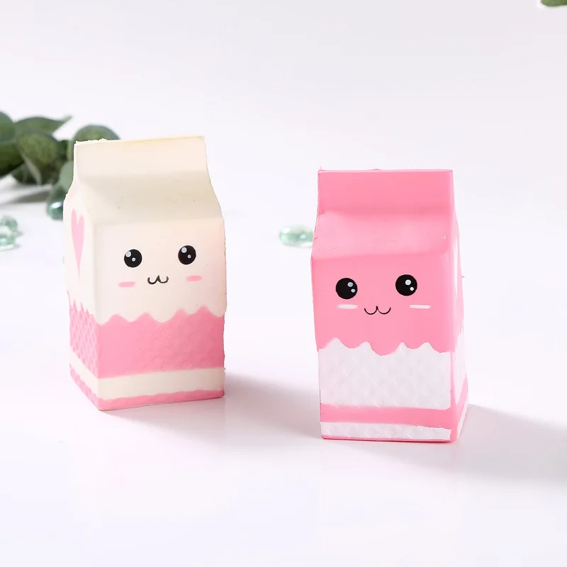 

2018 kawaii Squishy milk box bag/bottle/can Squeeze Fun Soft Slow Rising Stress Reliever Jumbo Squishes Food Cute Antistress Toy