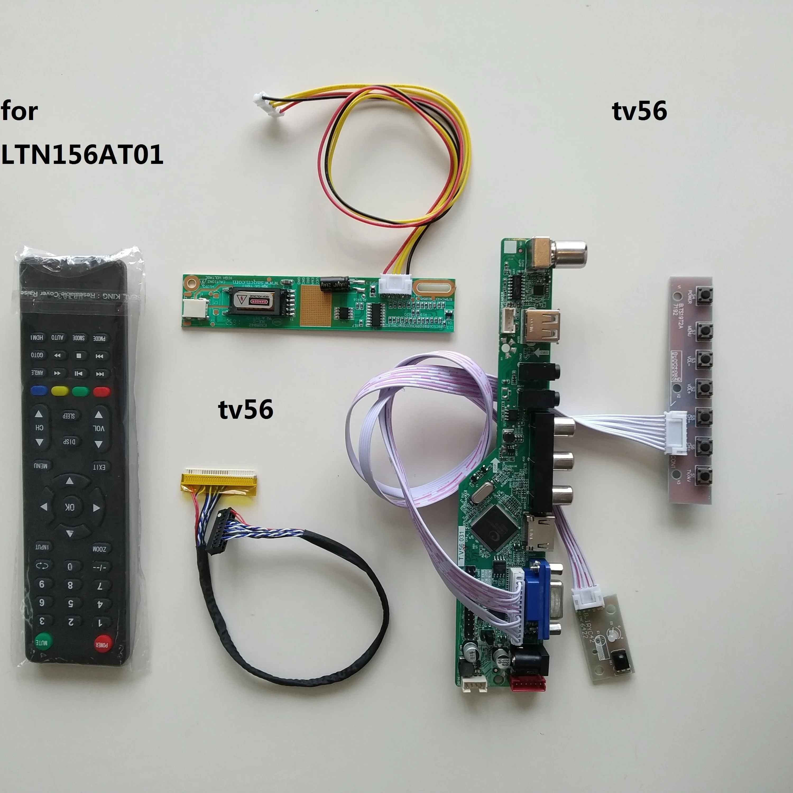 ТВ СВЕТОДИОДНЫЙ AV VGA HDMI совместимый ЖК RF контроллер платы комплект для LTN156AT01 1366 ×