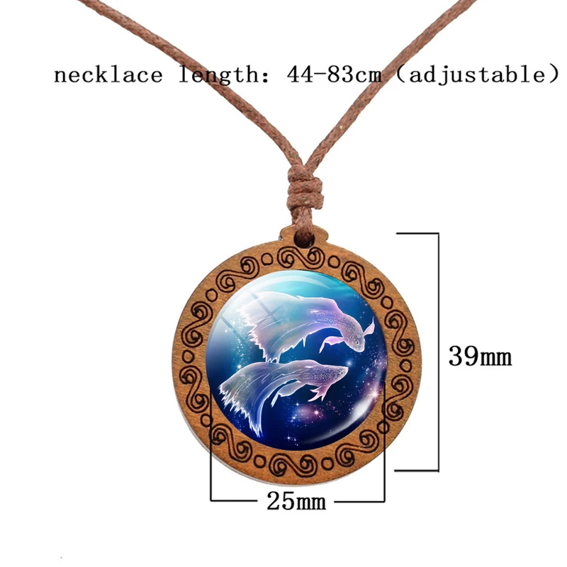 12 Constellation Necklace Charms Zodiac Sign Wooden Pendant Sweater Chain Necklace Vintage Jewelry Women Men Gift Wholesale
12 Constellation Necklace Charms Zodiac Sign Wooden Pendant Sweater Chain Necklace Vintage Jewelry Women Men Gift Wholesale