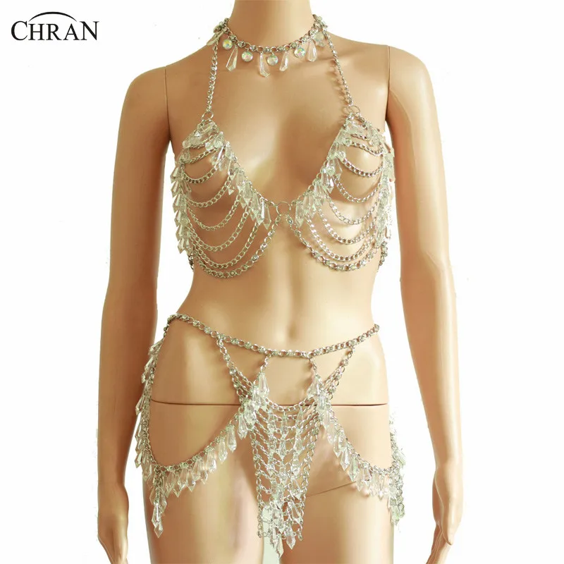 Chran Crystal Sexy Halter Harness Chain Bra Multilayer Waister Chain Belly Dance Body Chain Jewelry
Chran Crystal Sexy Halter Harness Chain Bra Multilayer Waister Chain Belly Dance Body Chain Jewelry