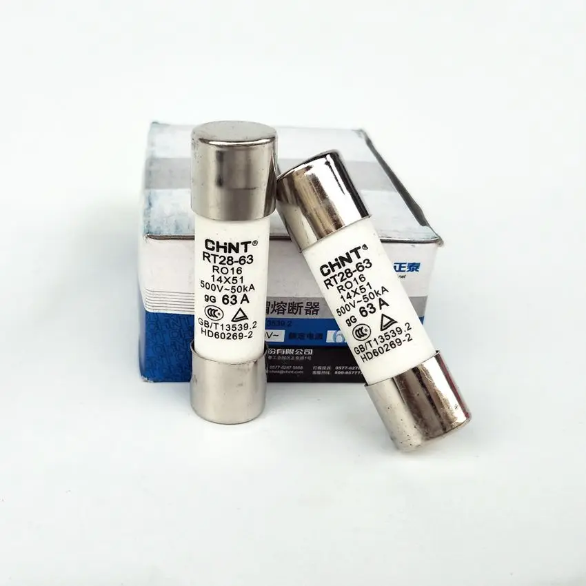 10 шт./лот CHINT RT28 63 (RO16) 63A предохранитель 14X51 плавкий сердечник|14x51 fuse|link fusescore 1 |