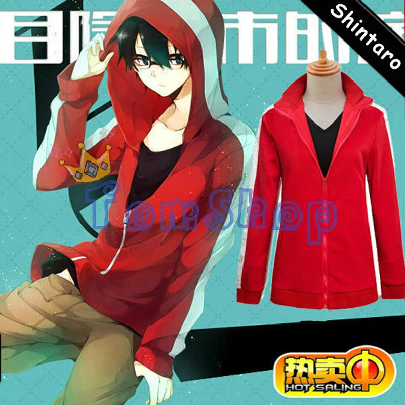 

Anime Kagerou Project MekakuCity Actors Kisaragi Shintaro Cosplay Costume Jacket Coat Unisex Zipper High School Sprots Uniform