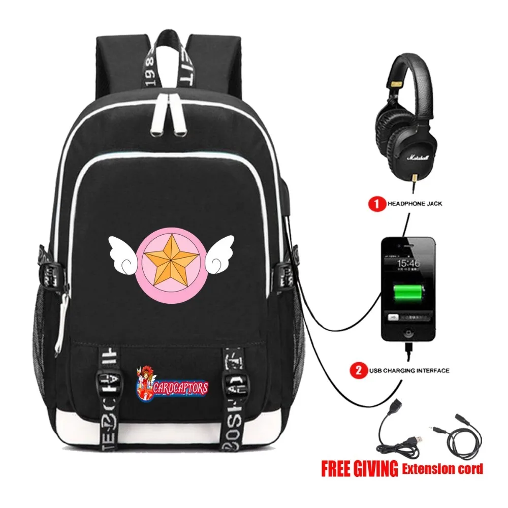 Students bookbag Men travel shoulder bag with USB Charging Headphone jack Backpack for anime Card Captor Sakura backpack 6 style
Students bookbag Men travel shoulder bag with USB Charging Headphone jack Backpack for anime Card Captor Sakura backpack 6 style