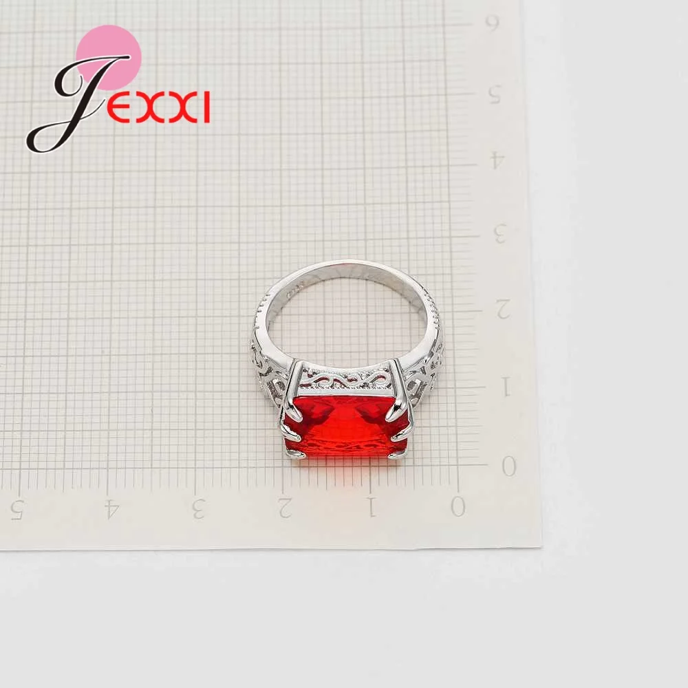 Simple Design Shiny Red Square Rings For Women Female 925 Sterling Silver Cubic Zirconia Pretty Party Gifts Special Day
Simple Design Shiny Red Square Rings For Women Female 925 Sterling Silver Cubic Zirconia Pretty Party Gifts Special Day