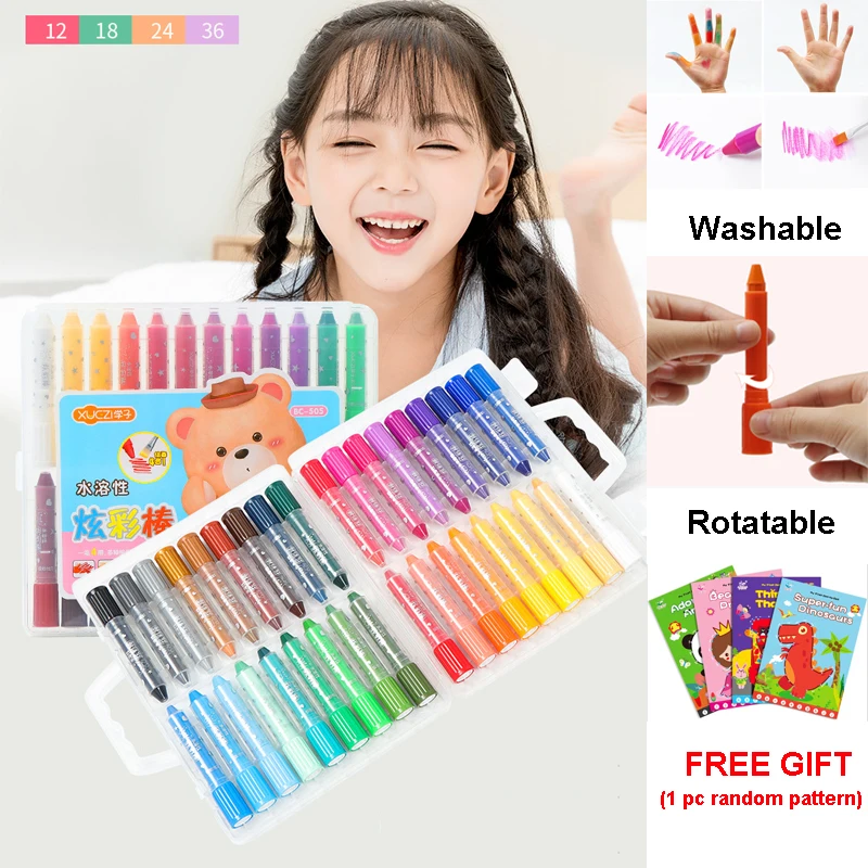 12/18/24/36 Colors Set Dazzling Water-soluble Revolving Brush Crayon Water-color Pens Oil Stick Children Drawing Stationery Gift
12/18/24/36 Colors Set Dazzling Water-soluble Revolving Brush Crayon Water-color Pens Oil Stick Children Drawing Stationery Gift