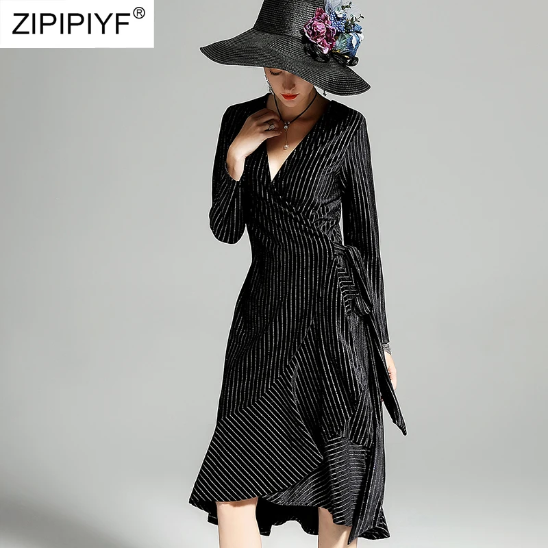 Elegant Dress Women's Fashion women Long Sleeve Casual Striped V-Neck Ruched Dress Ruffle Midi Bandage Party Dress Femme H6910
Elegant Dress Women's Fashion women Long Sleeve Casual Striped V-Neck Ruched Dress Ruffle Midi Bandage Party Dress Femme H6910