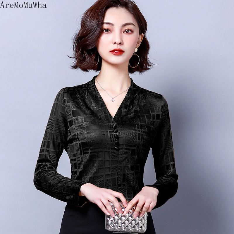 AreMoMuWha 2019 Autumn New V-neck Wild Bottoming Shirt Female Long-sleeved Korean Fashion Slim Casual Shirt Foreign Shirt MH221
AreMoMuWha 2019 Autumn New V-neck Wild Bottoming Shirt Female Long-sleeved Korean Fashion Slim Casual Shirt Foreign Shirt MH221