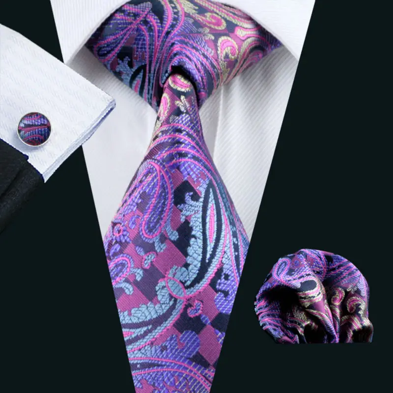 LS-638 Men`s Tie 100% Silk Purple Paisley Jacquard Woven Tie+Hanky+Cufflinks Set For Formal Wedding Business Party Free Postage
LS-638 Men`s Tie 100% Silk Purple Paisley Jacquard Woven Tie+Hanky+Cufflinks Set For Formal Wedding Business Party Free Postage